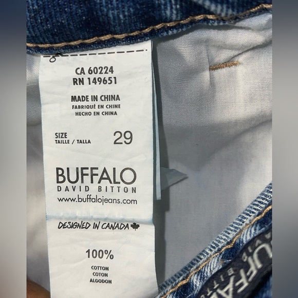 BUFFALO DAVID BITTON DENIM JEANS WOMEN RELAXED BOYFRIEND IN DISTRESSED BLUE 29 - Picture 10 of 12